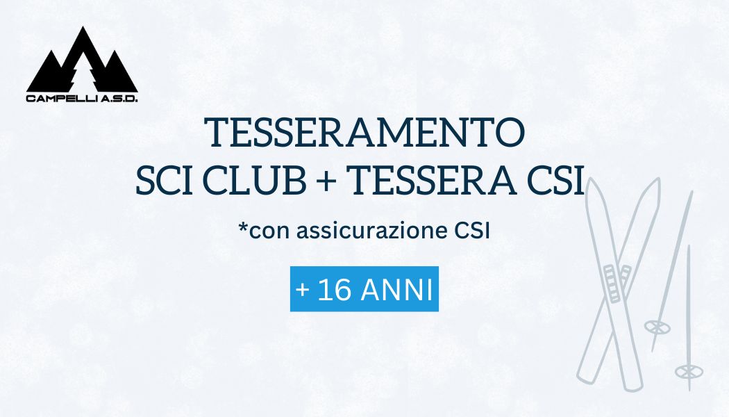 tesseramento sci club + tessera csi